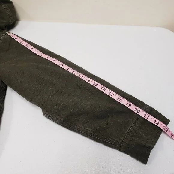 Walls Blizzard Pruf Army Green Canvas Sherpa Lined Coat Size Youth XL 16/18 - Picture 13 of 15